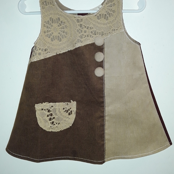 The Silly Sissy Other - Baby Girls  Brown and Burgundy Vintage Dress